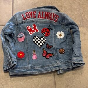 Cat & Jack Light Blue Denim Jacket with Colorful Patches
